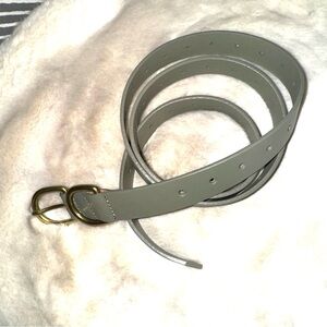 NEW! Grey Leather Belt w/ Goldtone Buckle Size XL NWOT GORGEOUS